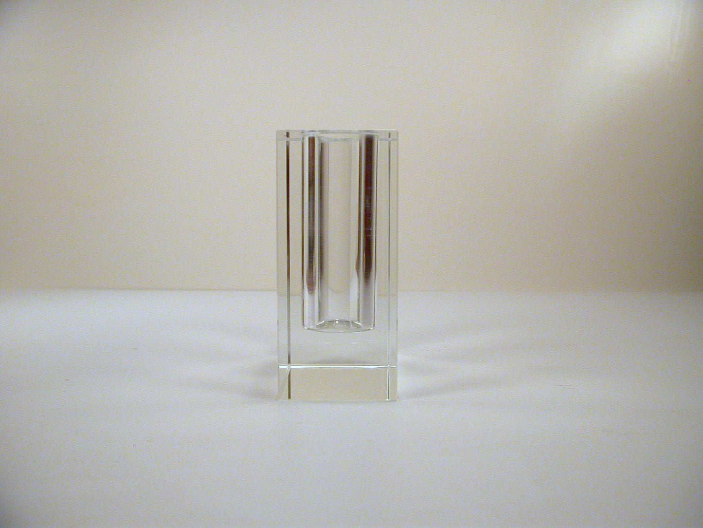 Crystal Glass Bud Vase, Solid Glass Rectangular Cube Vase