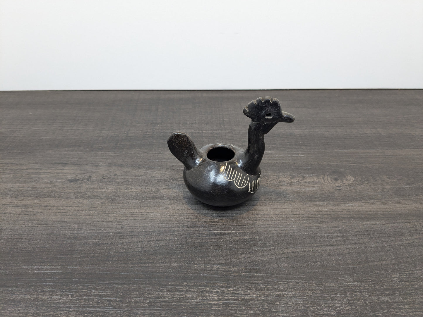 Vintage Quinchamali Pottery Chile | Small Rooster Pot| 20th Century Mestizo Traditional Chilean Decorative Pottery