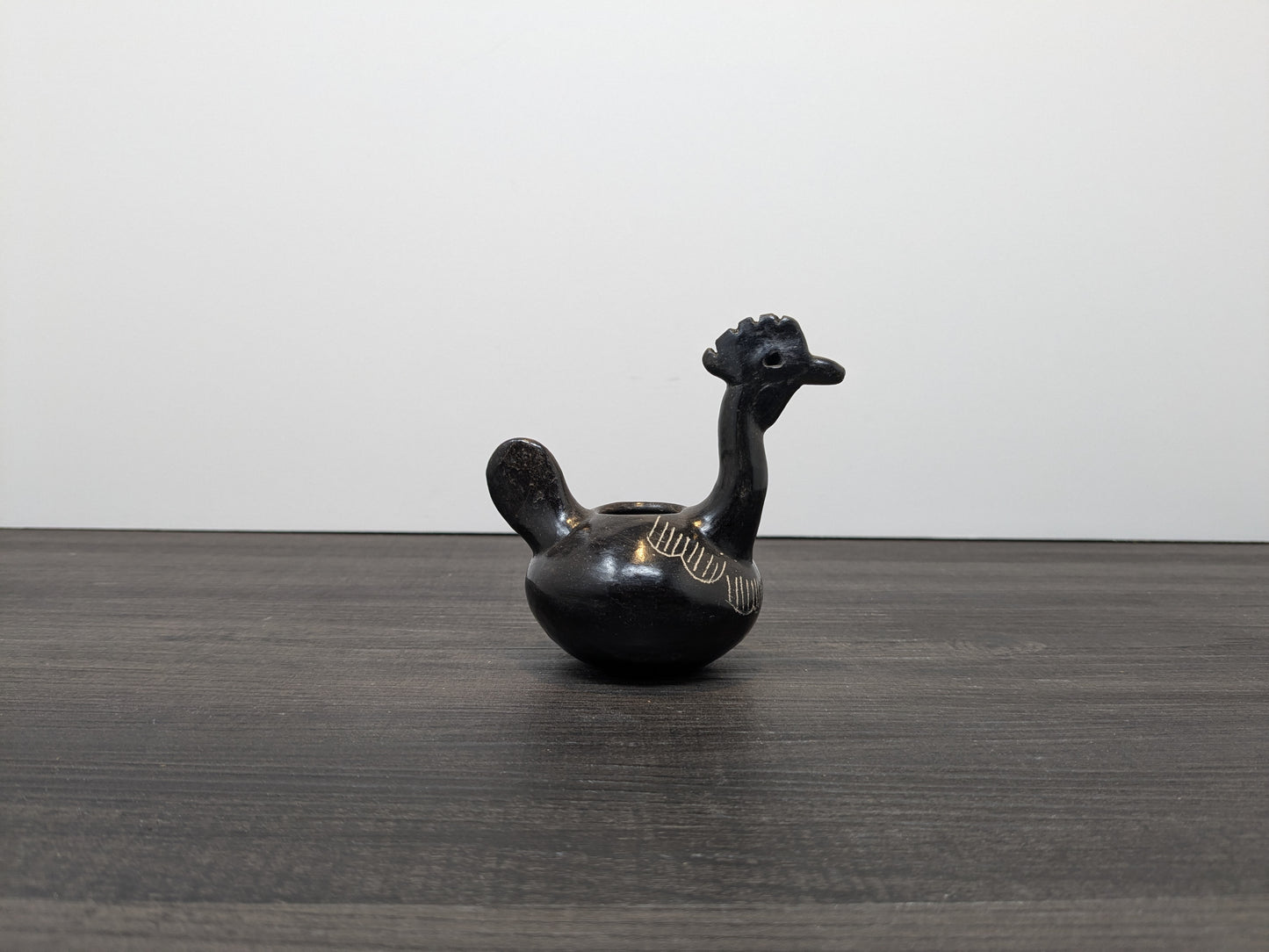 Vintage Quinchamali Pottery Chile | Small Rooster Pot| 20th Century Mestizo Traditional Chilean Decorative Pottery