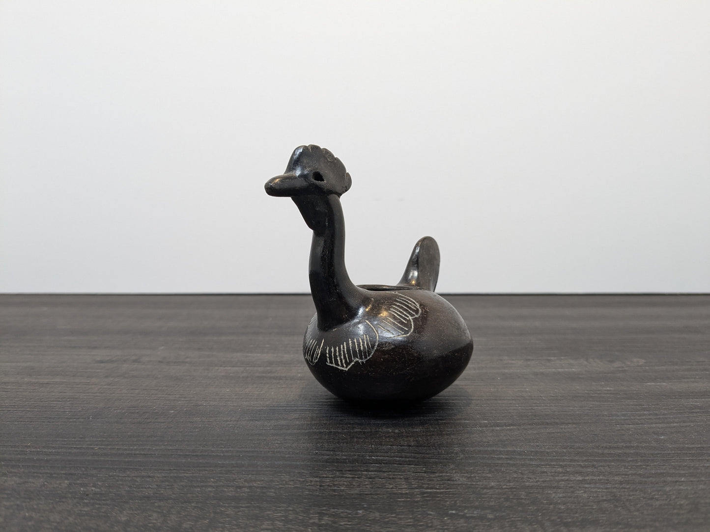 Vintage Quinchamali Pottery Chile | Small Rooster Pot| 20th Century Mestizo Traditional Chilean Decorative Pottery