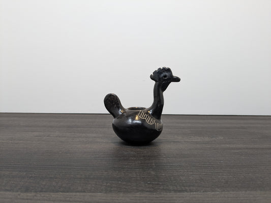 Vintage Quinchamali Pottery Chile | Small Rooster Pot| 20th Century Mestizo Traditional Chilean Decorative Pottery