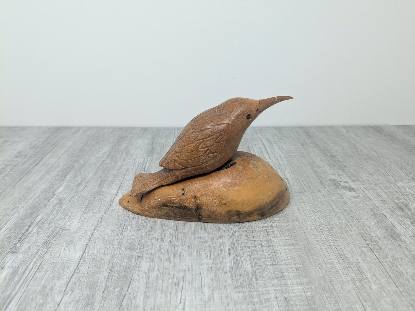 Red Fairhall Wood Carving | Red Tree Creeper Bird Carving