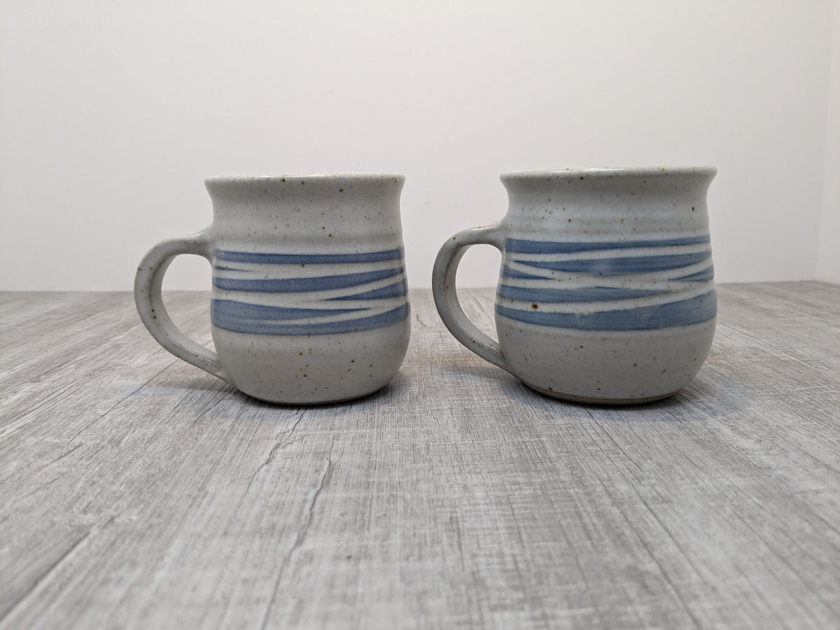 Don & Maureen Ross Durable Stoneware Pottery Mugs | Pair of Vintage Modernist Open Stock Dinnerware | Ross Handcrafts Inc. Beamsville Ont.