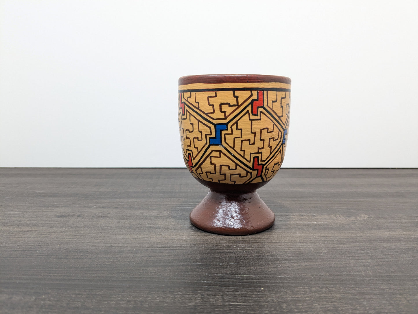 Vintage Shipibo-Conibo Indigenous Peruvian Pottery | Cup Shaped Polychrome Shipibo Pottery