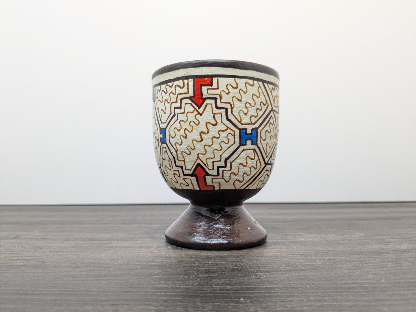 Vintage Indigenous Peruvian Pottery | Cup Shaped Polychrome Shipibo Pottery