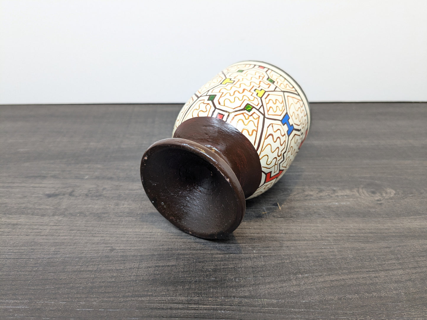 Vintage Indigenous Peruvian Pottery | Cup Shaped Polychrome Shipibo Pottery