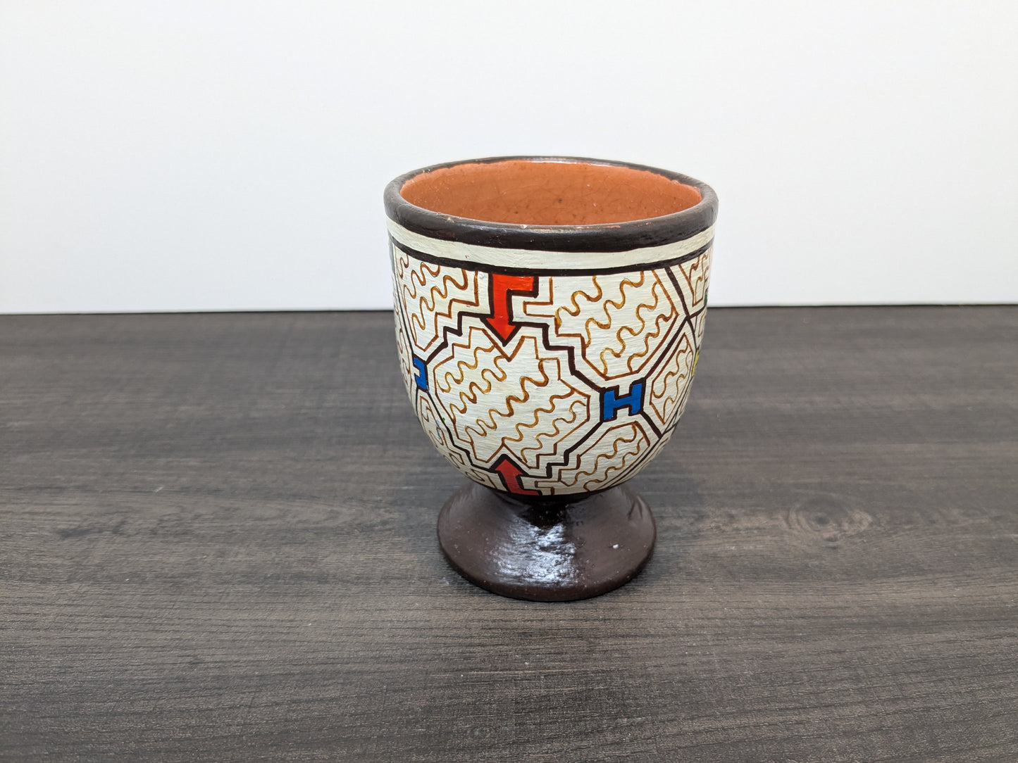 Vintage Indigenous Peruvian Pottery | Cup Shaped Polychrome Shipibo Pottery