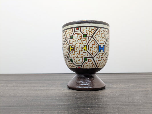 Vintage Shipibo-Conibo Indigenous Peruvian Pottery | Cup Shaped Polychrome Shipibo Pottery