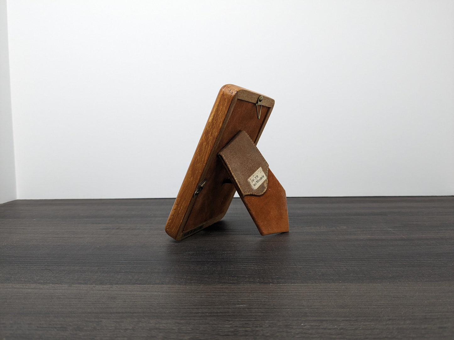 Mid Century Teak Picture Frame | Solid Teak Rectangular Frame | Vertical or Wall Mounted Display | Fits 3 1/2" X 5" Photo
