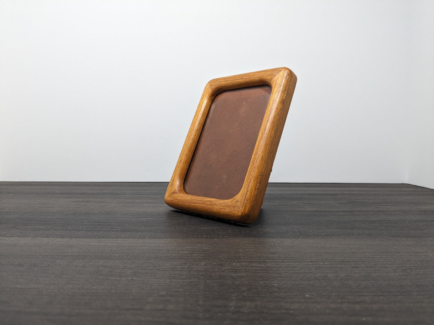 Mid Century Teak Picture Frame | Solid Teak Rectangular Frame | Vertical or Wall Mounted Display | Fits 3 1/2" X 5" Photo