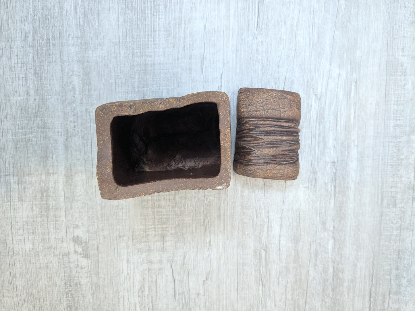 Carol Southward Studio Pottery | Brutalist Lidded Stoneware Container