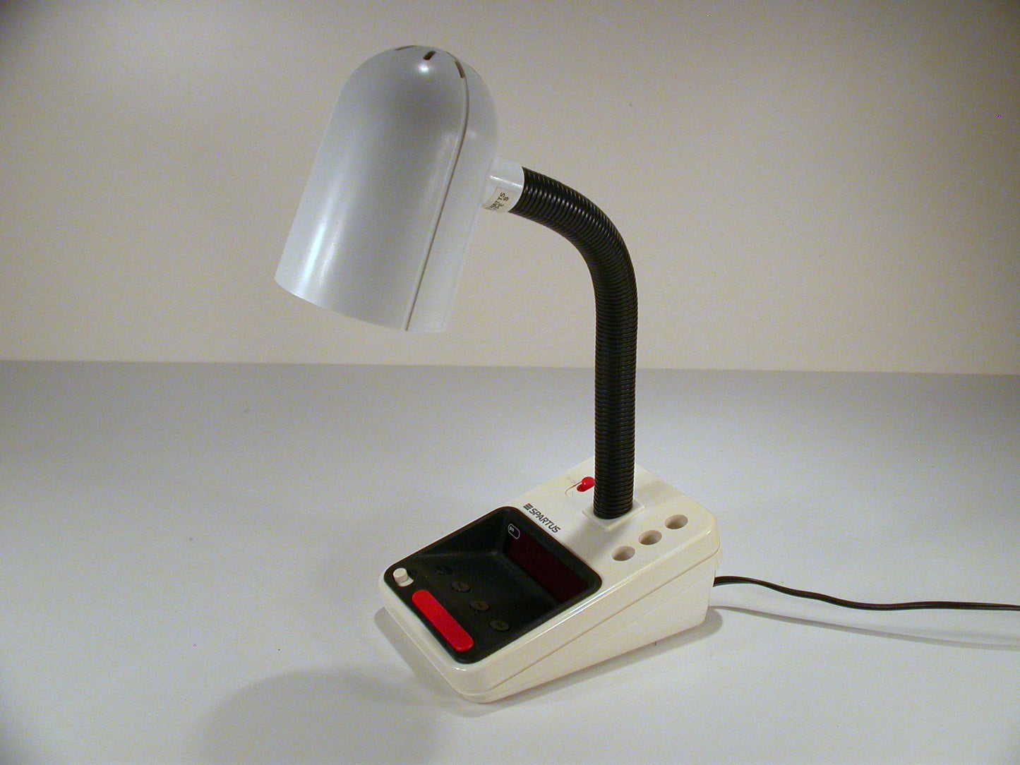 Spartus Digital Display Alarm Clock with Gooseneck Lamp, Mod Alarm and Table Light