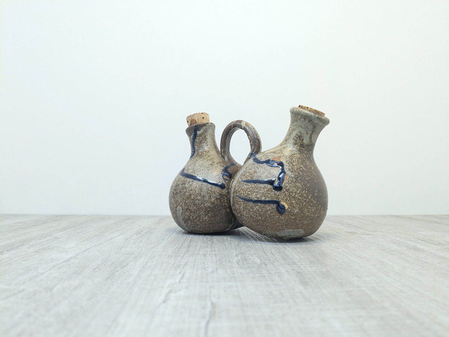 Twin Stoneware Bottle Dispenser | Conjoined Bottle Vase