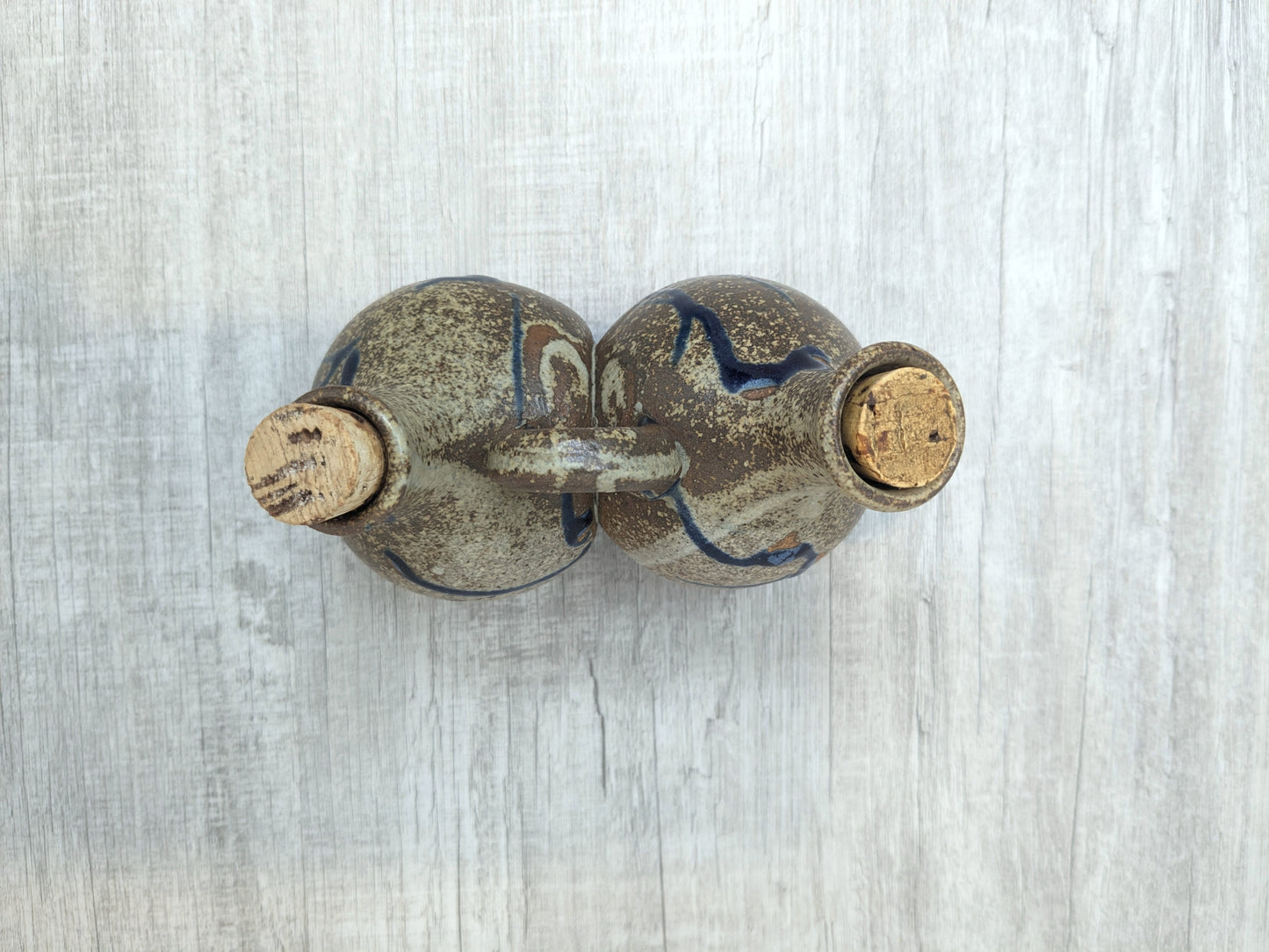 Twin Stoneware Bottle Dispenser | Conjoined Bottle Vase