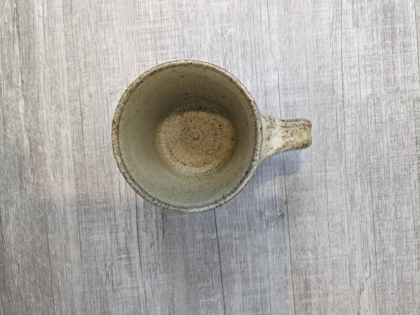Vintage Studio Pottery Mug | Stoneware Mug with Light Gray Glaze