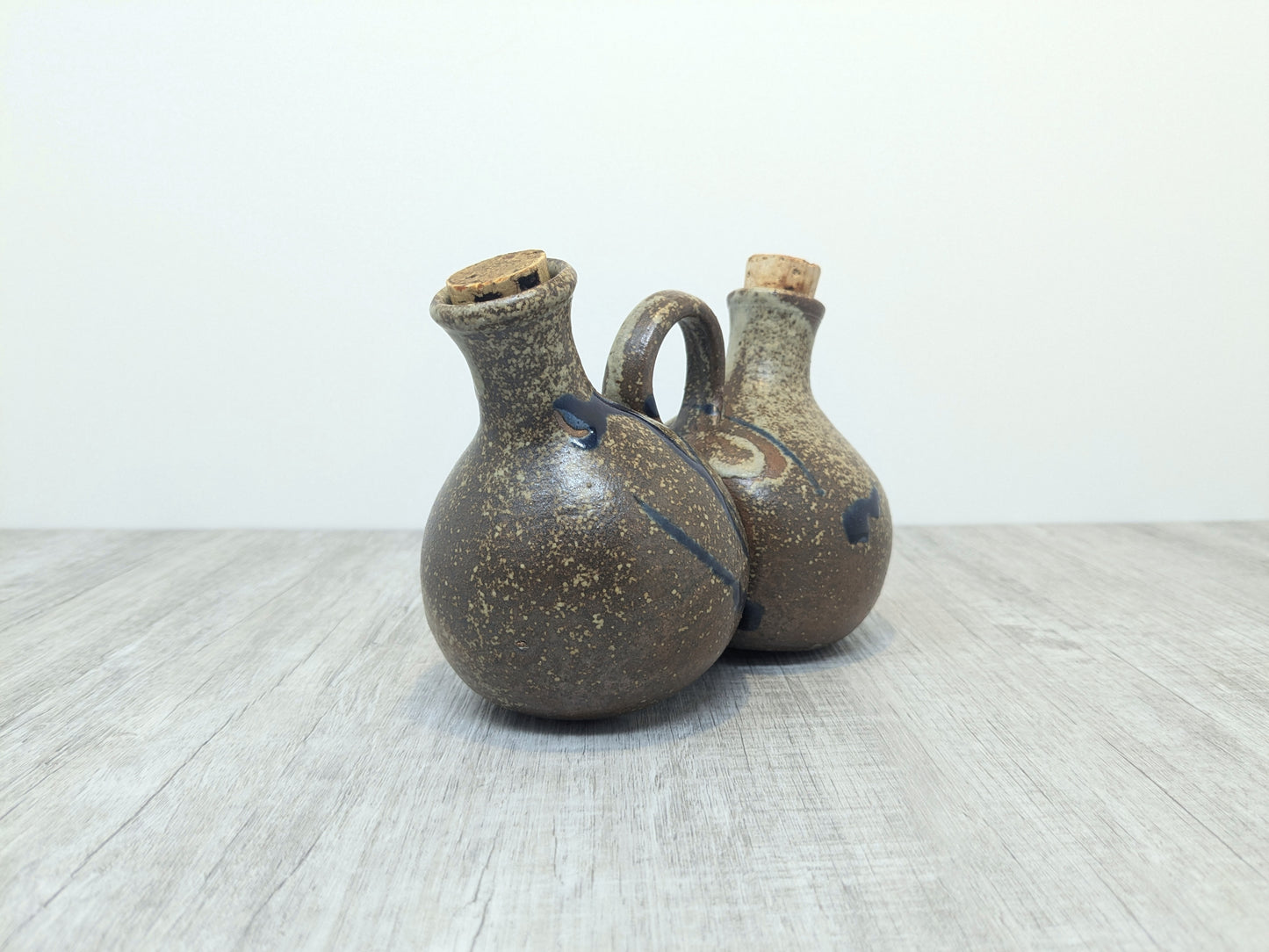 Twin Stoneware Bottle Dispenser | Conjoined Bottle Vase