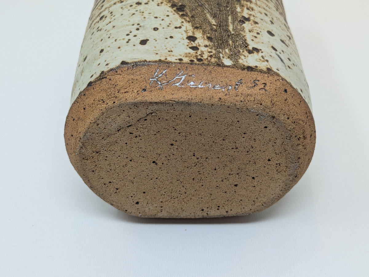 Brutalist Stoneware Vase or Pitcher | Heavy Textured Mid Century Pottery