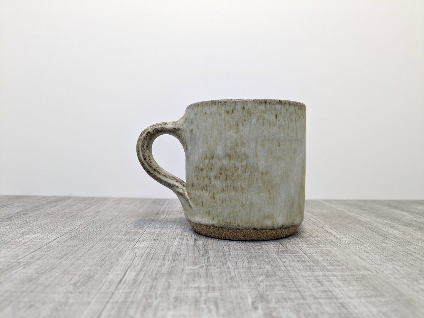 Vintage Studio Pottery Mug | Stoneware Mug with Light Gray Glaze