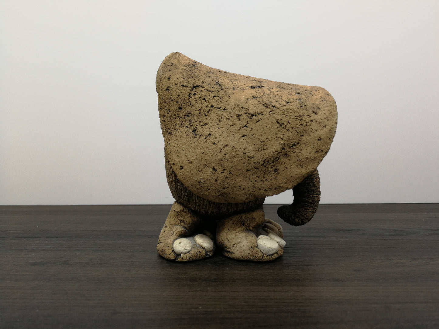 Vintage Studio Pottery Ceramic Elephant Sculpture | Mid Century Stylized Elephant | Brutalist Elephant Sculpture