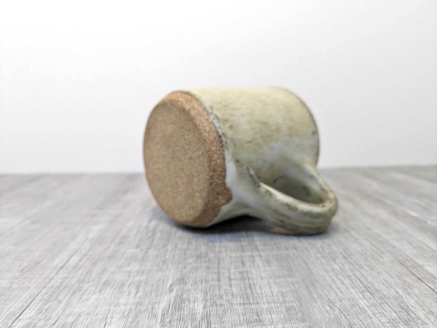 Vintage Studio Pottery Mug | Stoneware Mug with Light Gray Glaze