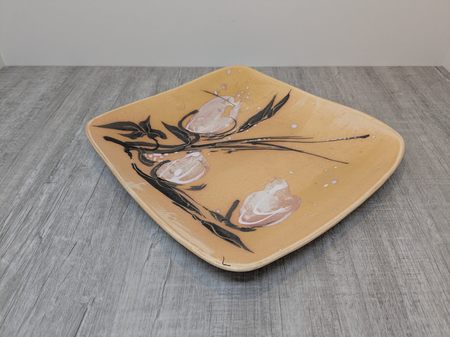 Sue Hara Art Pottery Plate | Magnolia Flowers