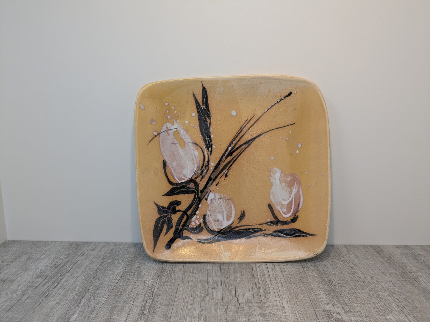 Sue Hara Art Pottery Plate | Magnolia Flowers
