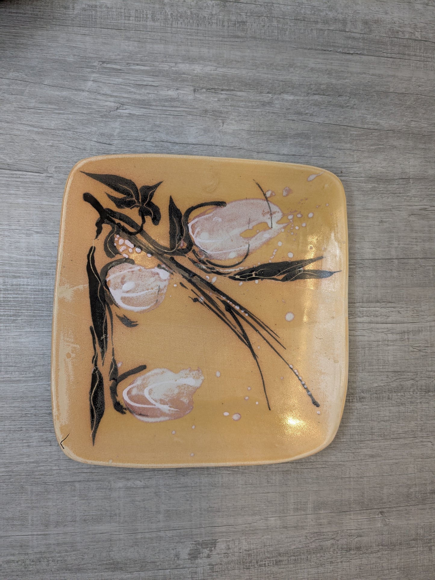 Sue Hara Art Pottery Plate | Magnolia Flowers