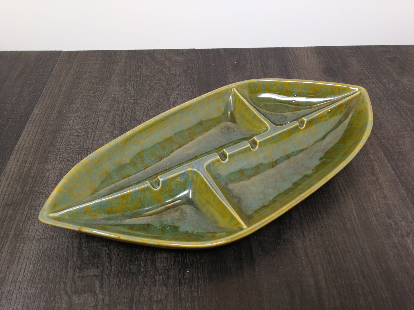 Sunburst Pottery Green Ashtray