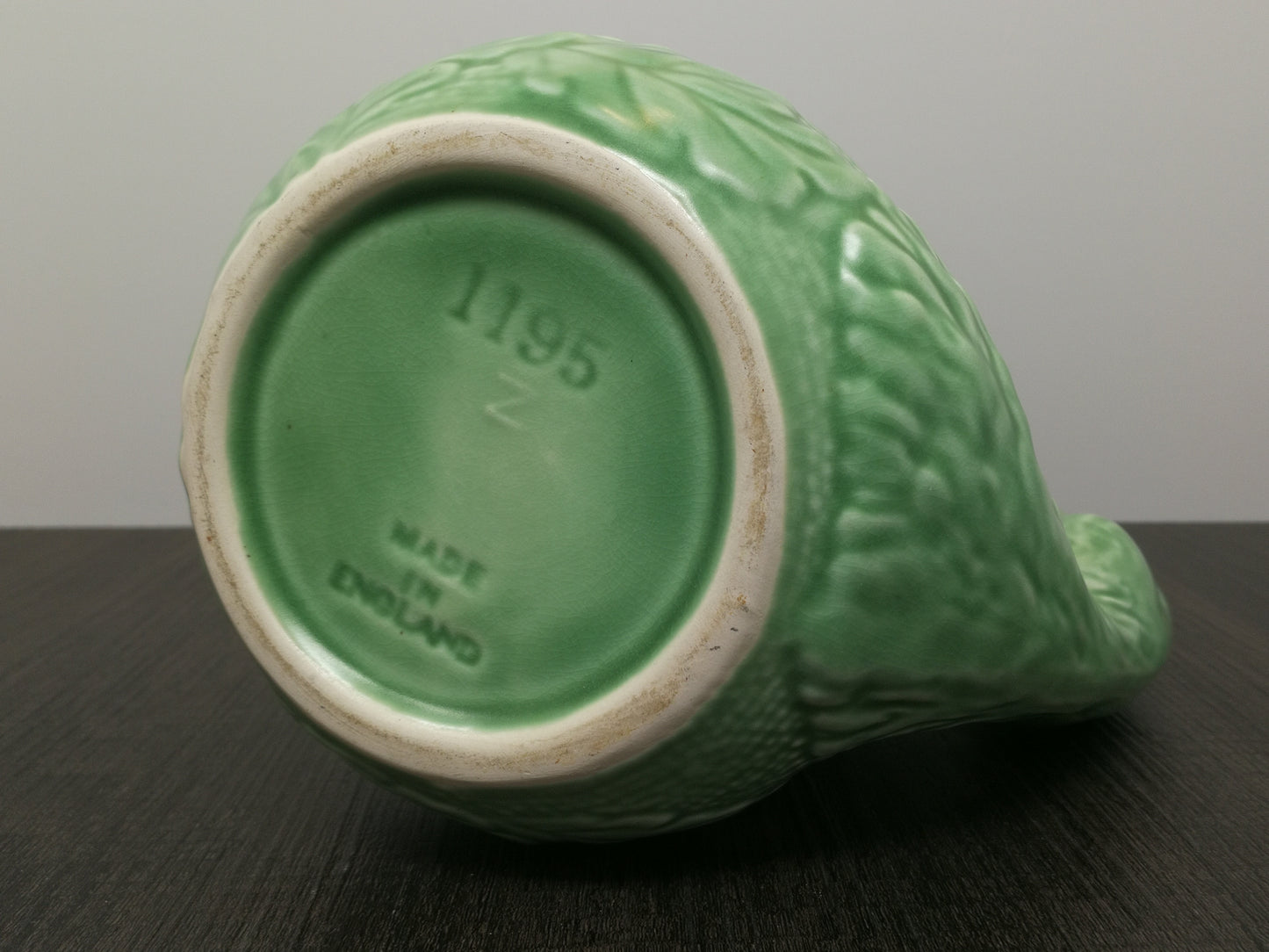 Art Pottery Tankard made in England by Sylvac | Beautiful Detail on Squirrel Handle | Light Green Glaze Finish