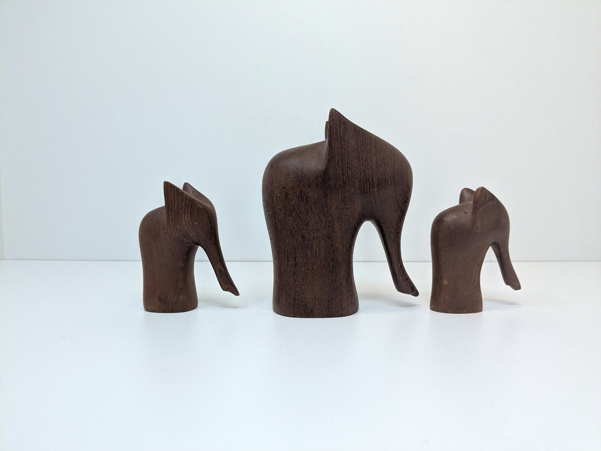 Teak elephants Danish Mid-Century Design | Set of 3