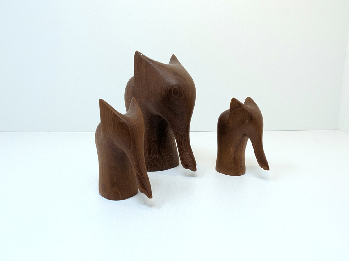 Teak elephants Danish Mid-Century Design | Set of 3