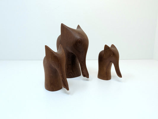 Teak elephants Danish Mid-Century Design | Set of 3