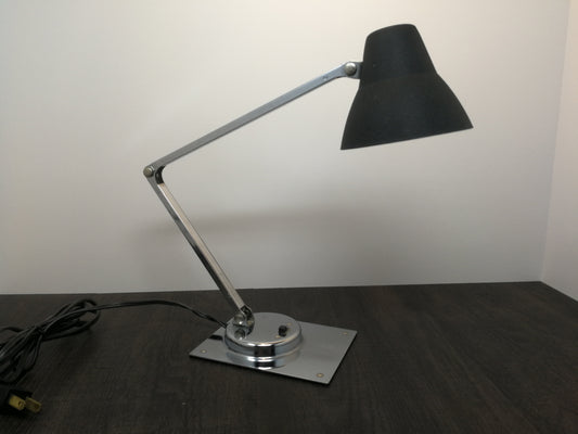 Chrome and Black Tensor Desk Lamp | Jay Monroe Design 1960's