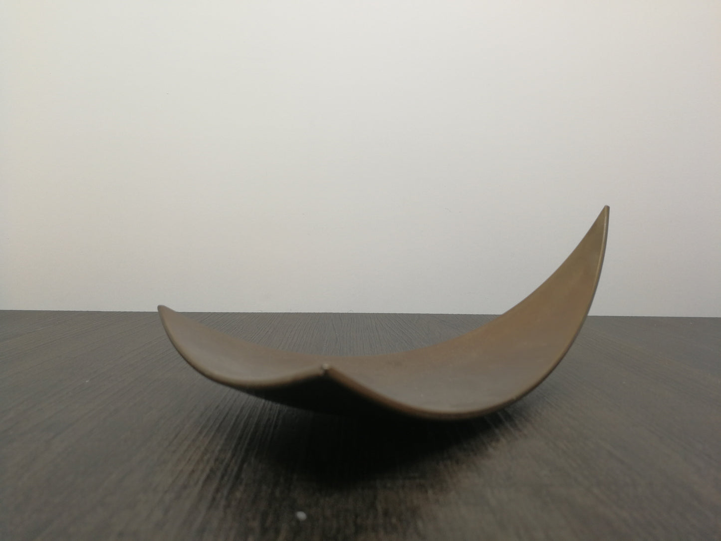 Forged Metal Abstract Plate | Curved Triangular Design Art Metal Dish | Minimalist Design