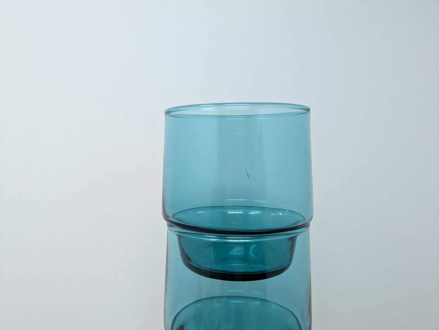 Mid-Century Aquamarine Tumblers | Set of 4 Drinking Glasses
