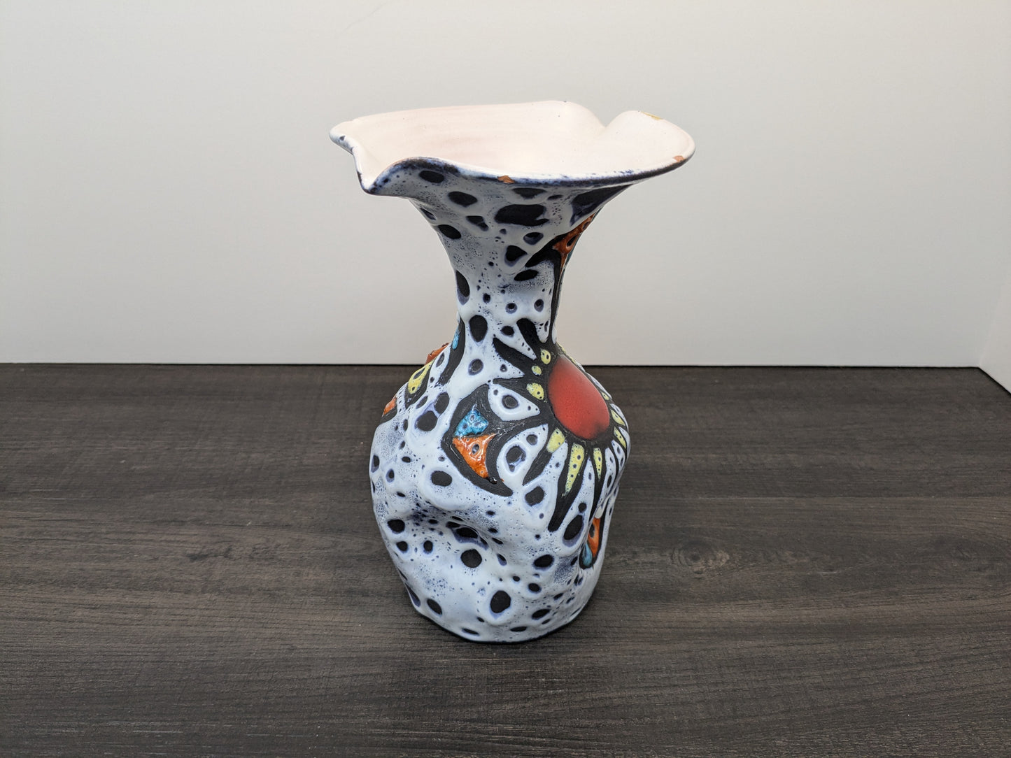 Marius Bessone | Vallauris Fat Lava Abstract Art Vase or Decanter | Vintage French Mid Century Art Pottery Vase 1950s