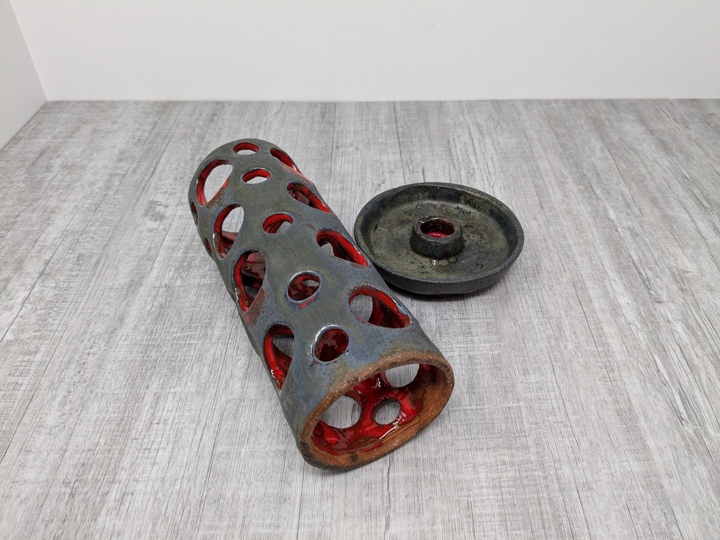 Anke Van Ginhoven | Mid Century Fat Lava Candle Holder | Quebec Studio Pottery