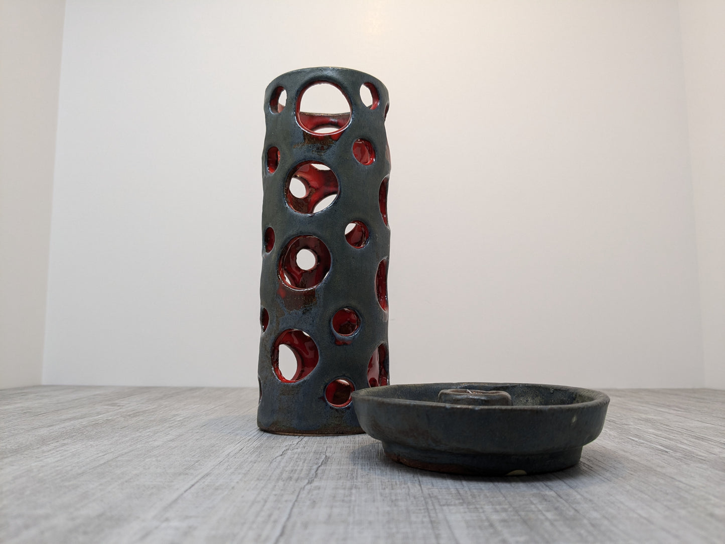 Anke Van Ginhoven | Mid Century Fat Lava Candle Holder | Quebec Studio Pottery