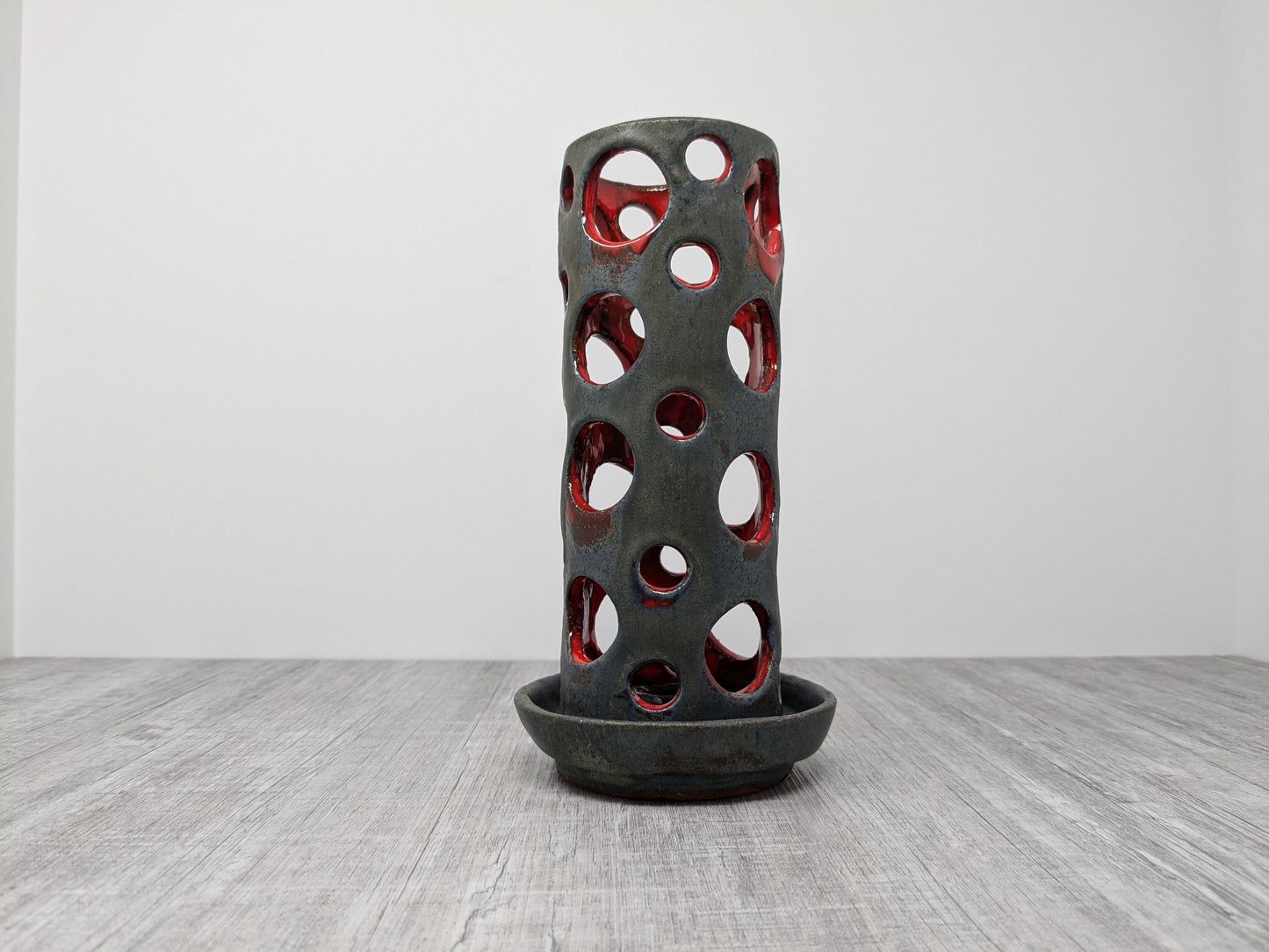 Anke Van Ginhoven | Mid Century Fat Lava Candle Holder | Quebec Studio Pottery