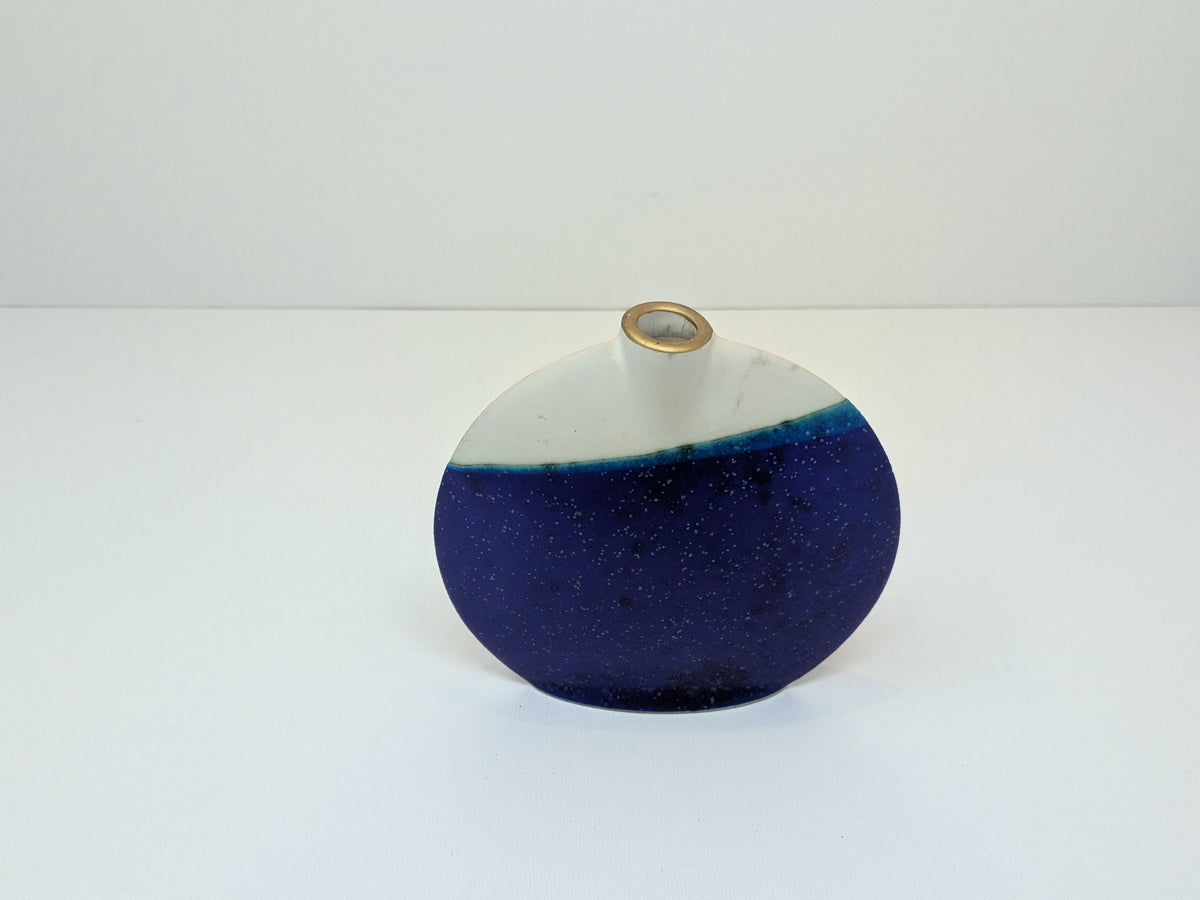 Narrow Ceramic Bud Vase | Violet and Cream Glaze