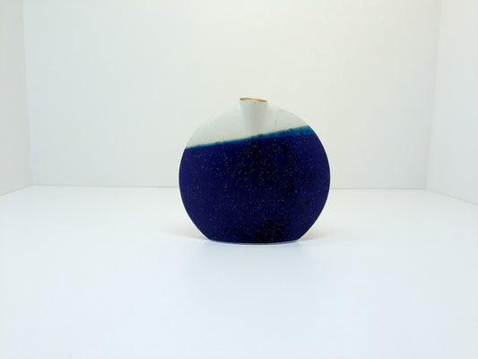 Narrow Ceramic Bud Vase | Violet and Cream Glaze