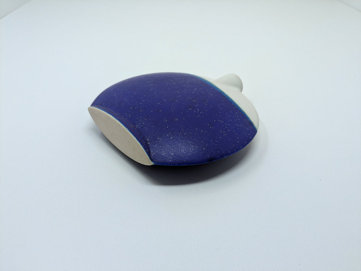Narrow Ceramic Bud Vase | Violet and Cream Glaze