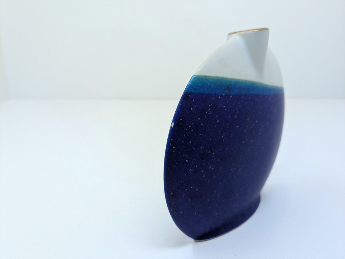 Narrow Ceramic Bud Vase | Violet and Cream Glaze