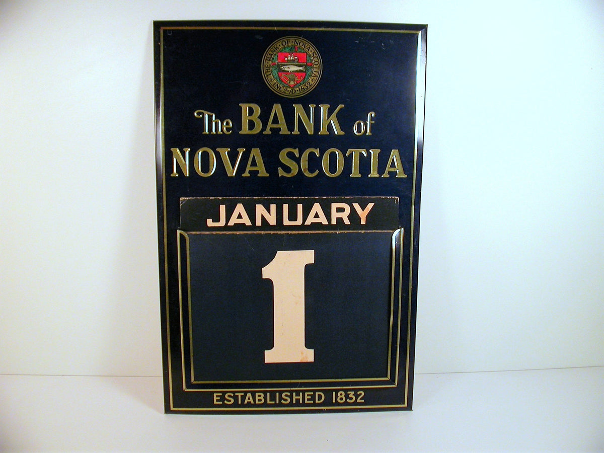 Vintage Bank Wall Calendar, Tin and Cardboard Calendar, Blackhall & Company Calendar