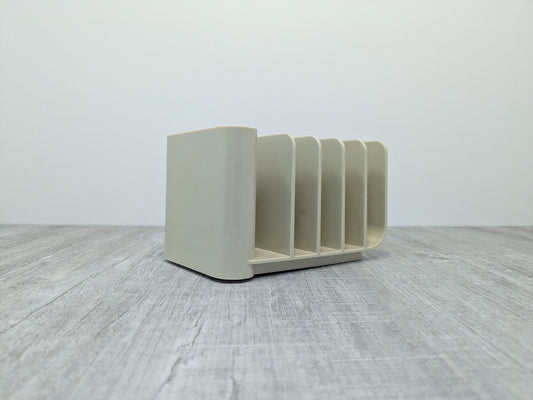 Vintage Eldon Desk Organizer Cream Letter Sorter Pencil Cup Caddy Minimalist 1980s Design