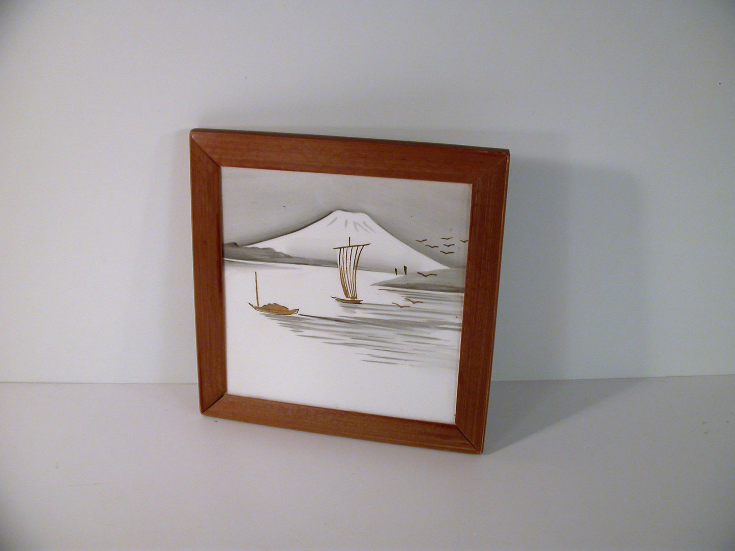 Vintage Japanes Porcelain Tile | Mount Fuji