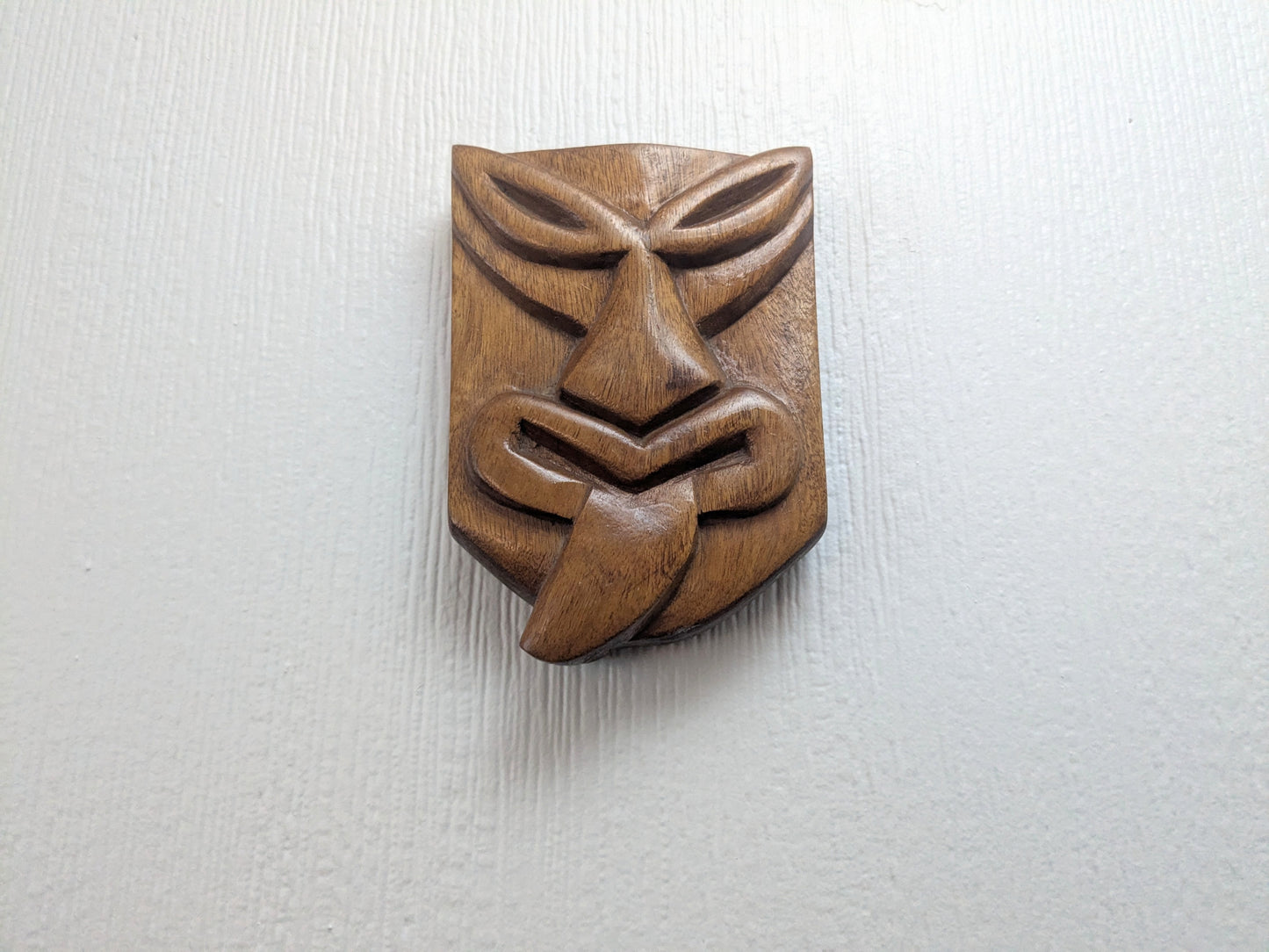 Vintage Maori Wheku Mask | New Zealand Woodcarving