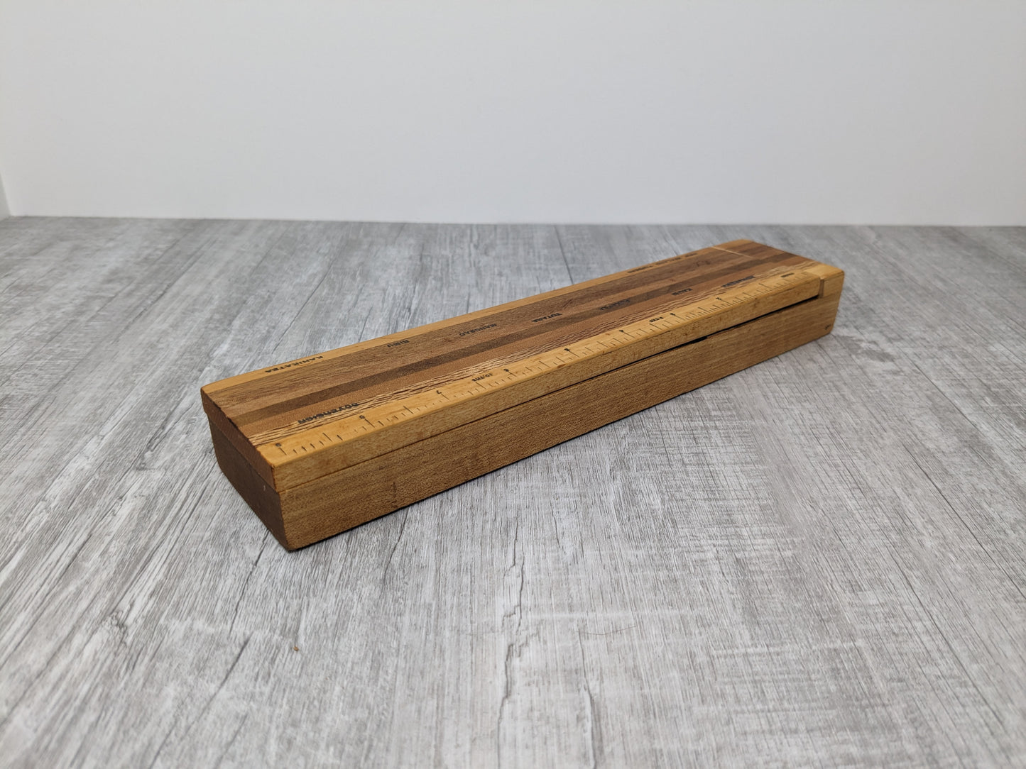 Vintage New Zealand Timbers Pencil Holder | Clapper Board Opening Mechanism