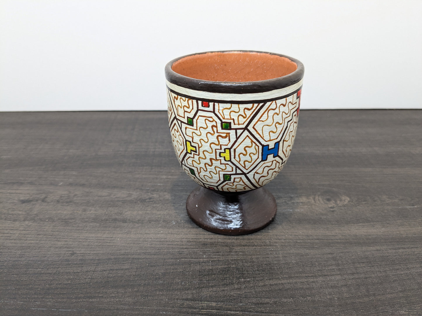 Vintage Indigenous Peruvian Pottery | Cup Shaped Polychrome Shipibo Pottery
