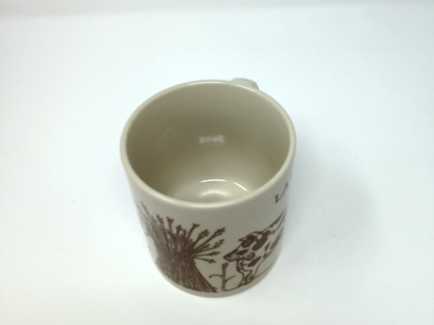 Vintage La Vache  Ceramic Mug | Taylor & NG Original 1979 Mug | Cream Body Brown Graphics